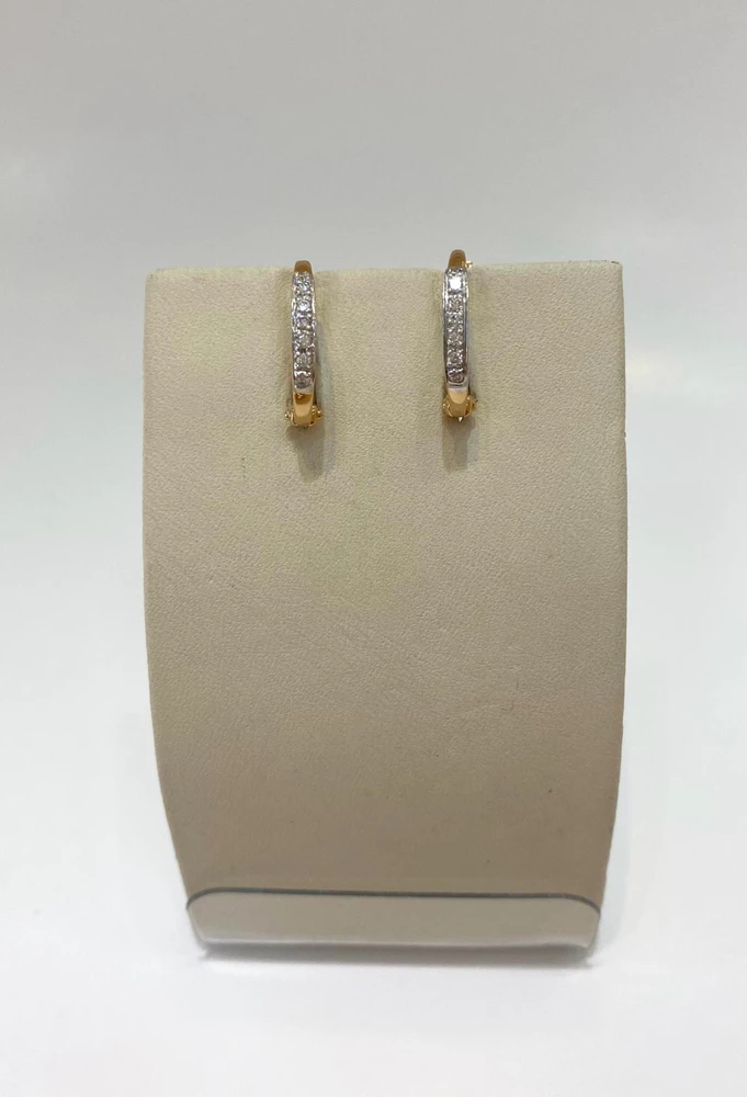 Серьги с бриллиантом из красного золота 585 пробы