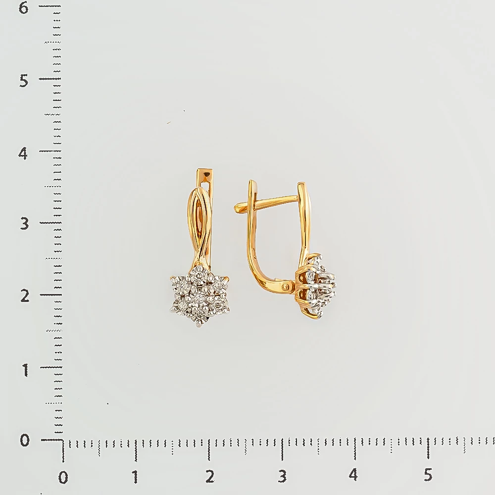 Серьги с бриллиантом из красного золота 585 пробы