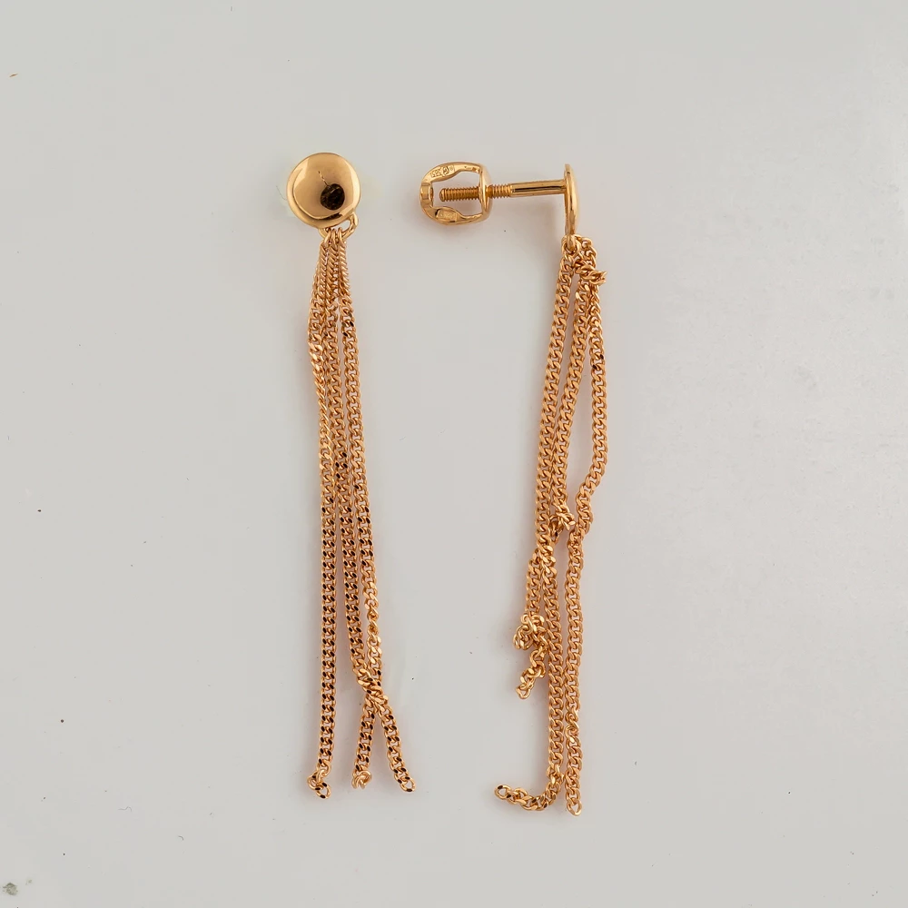 Серьги из красного золота 585 пробы