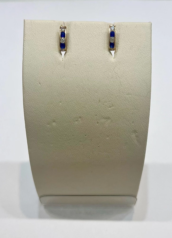 Серьги с фианитом из красного золота 585 пробы