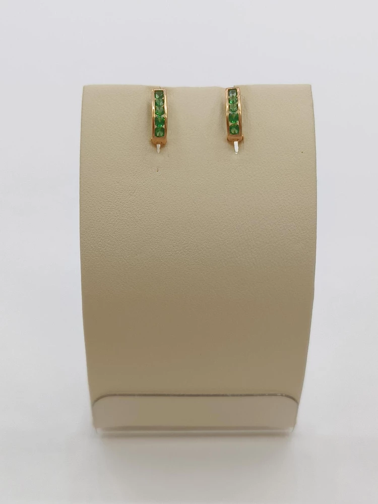 Серьги с фианитом из красного золота 585 пробы