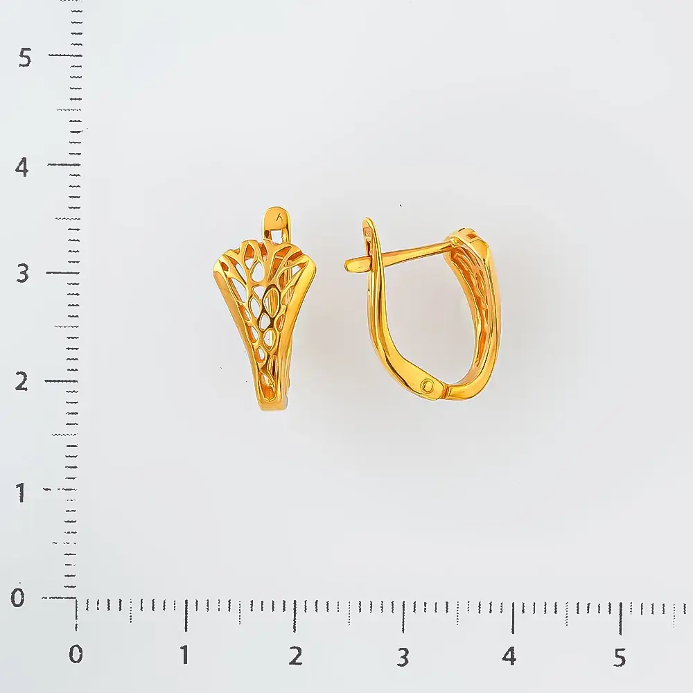 Серьги из желтого золота 585 пробы 2