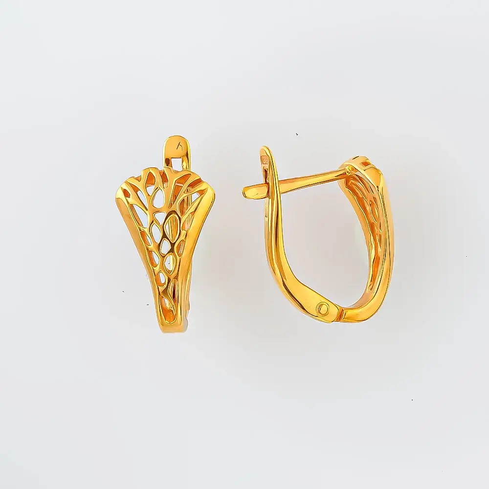 Серьги из желтого золота 585 пробы 1