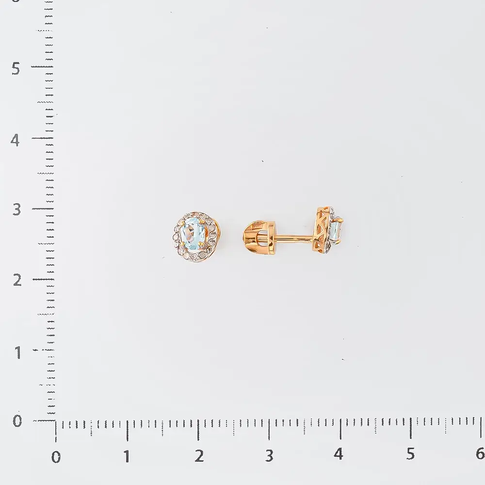 Серьги с топазом из красного золота 585 пробы 2