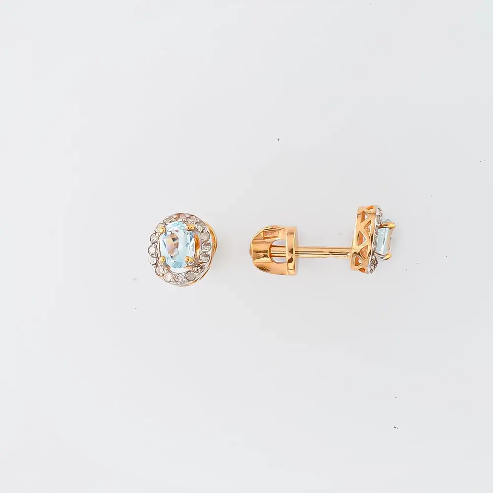 Серьги с топазом из красного золота 585 пробы 1