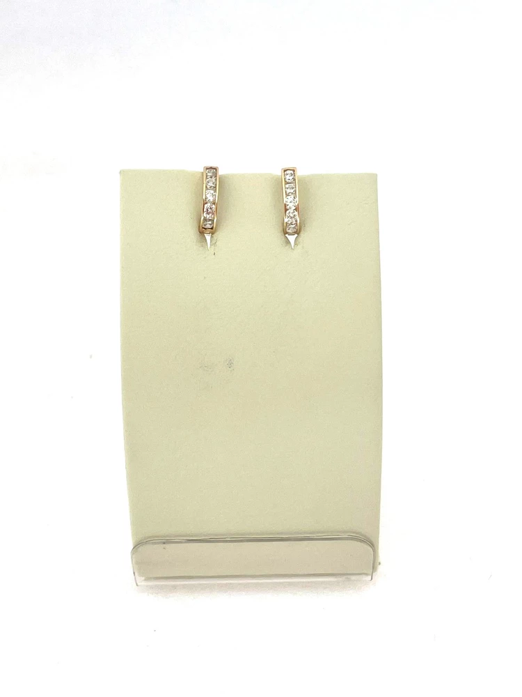 Серьги с фианитом из красного золота 585 пробы