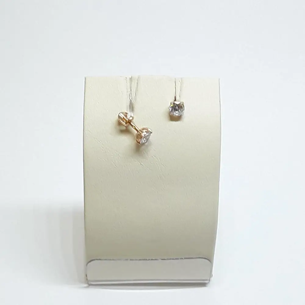 Серьги с фианитом из красного золота 585 пробы 1
