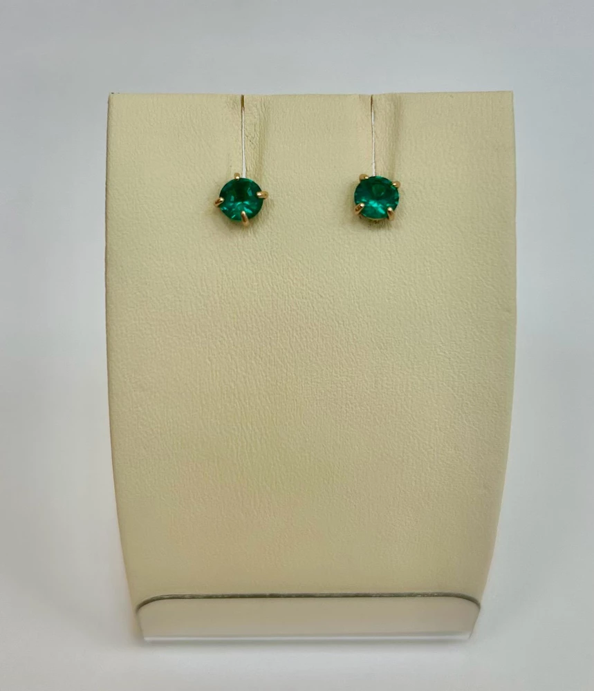 Серьги с ситаллом из красного золота 585 пробы