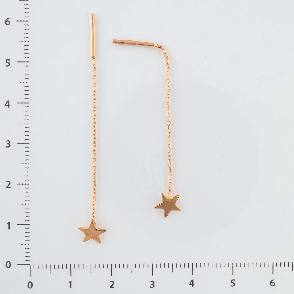 Серьги-продевки из красного золота 585 пробы