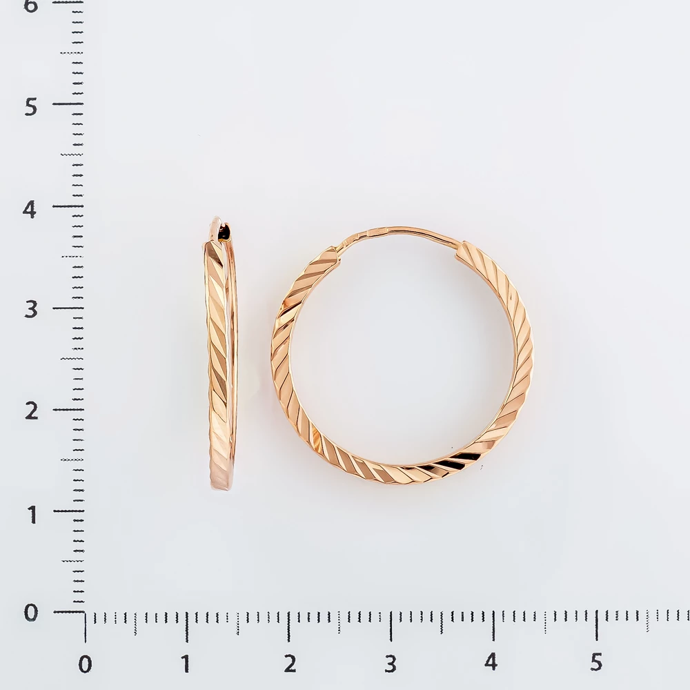 Серьги конго из красного золота 585 пробы