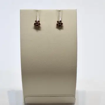 Серьги с фианитом из красного золота 585 пробы