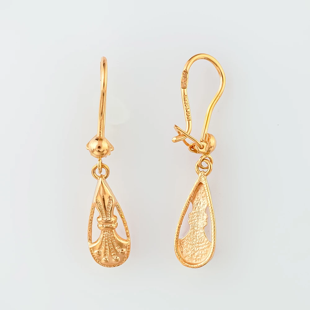 Серьги из красного золота 585 пробы