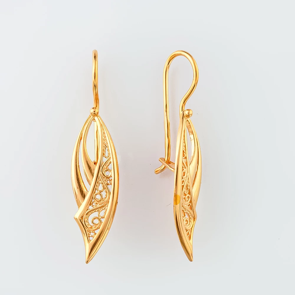 Серьги из красного золота 585 пробы