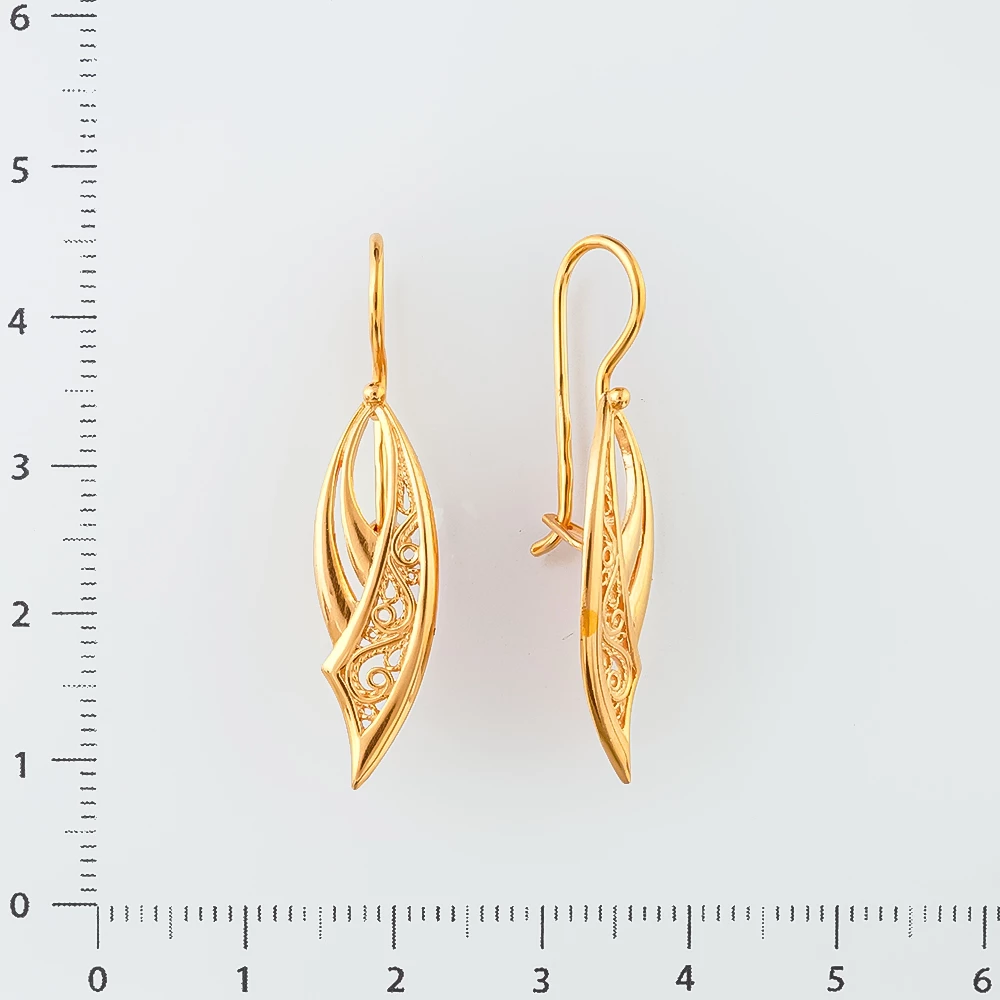 Серьги из красного золота 585 пробы