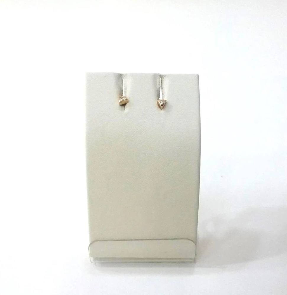 Серьги с фианитом из красного золота 585 пробы