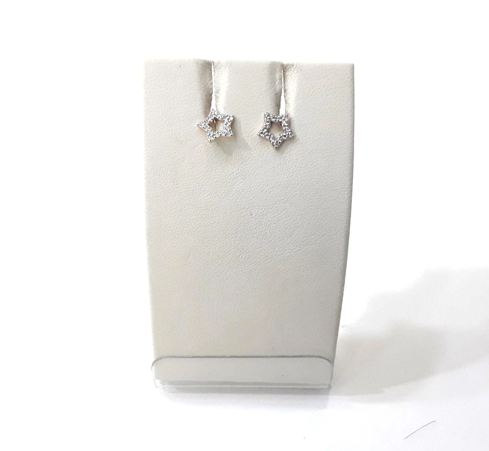 Серьги с фианитом из красного золота 585 пробы