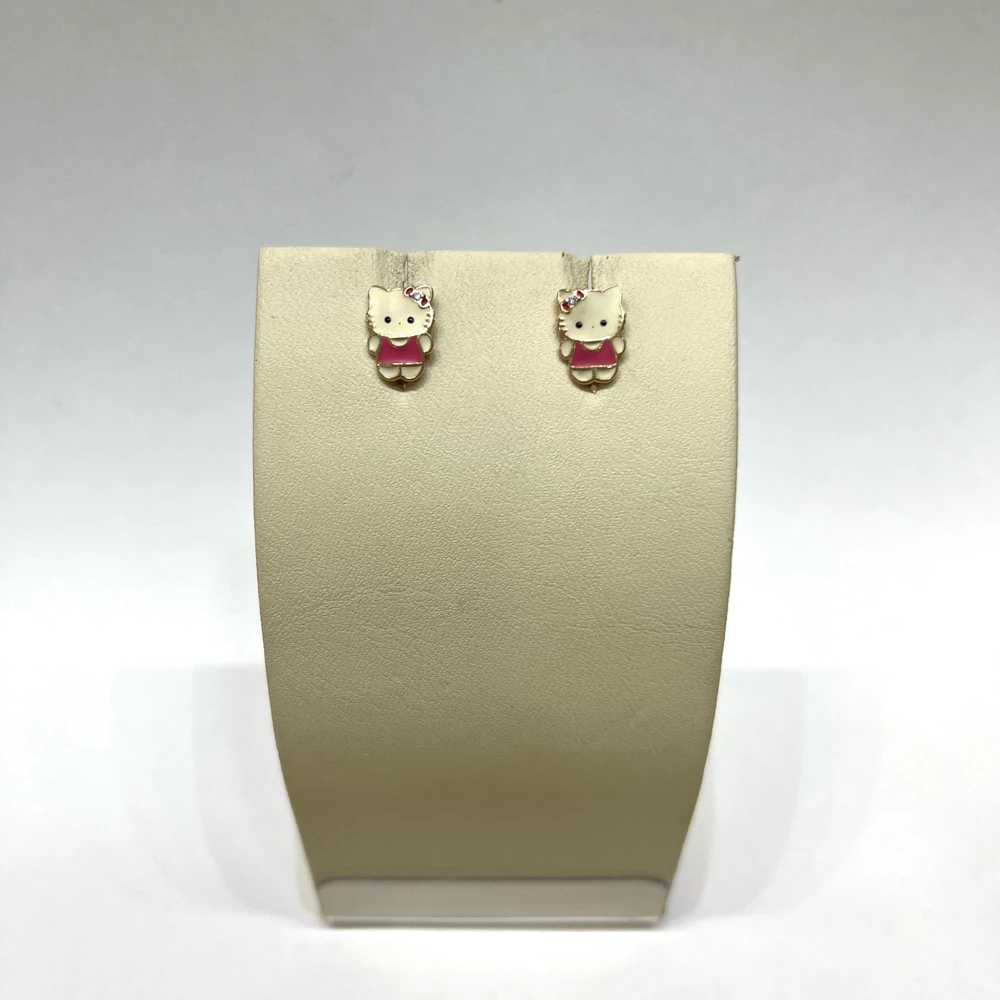 Серьги с эмалью из красного золота 585 пробы