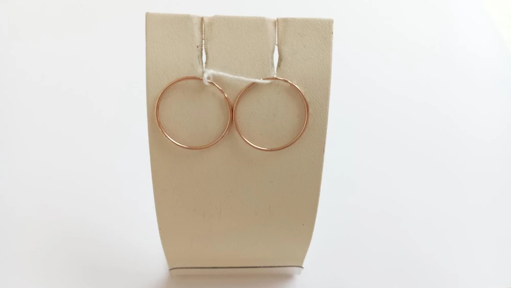 Серьги конго из красного золота 375 пробы