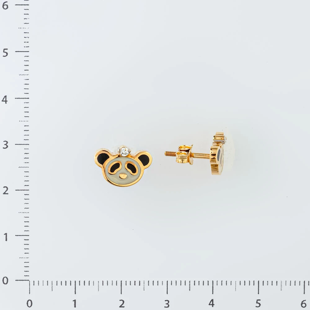 Серьги с бриллиантом из красного золота 585 пробы