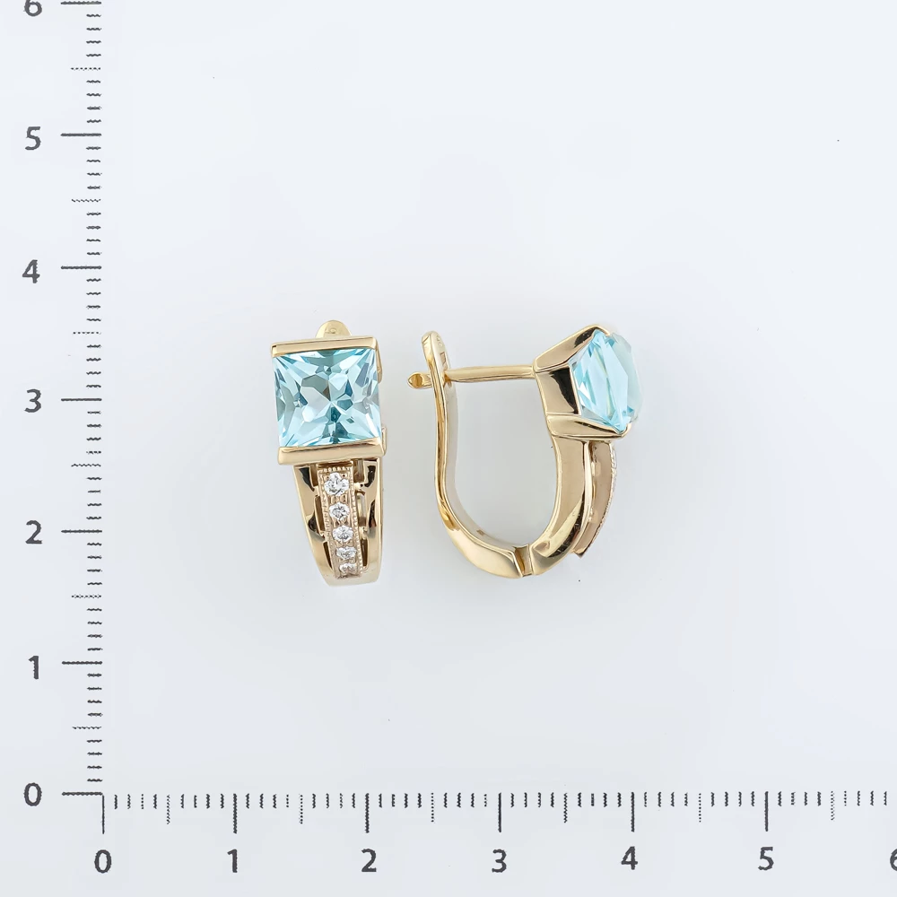 Серьги с топазом из белого золота 585 пробы