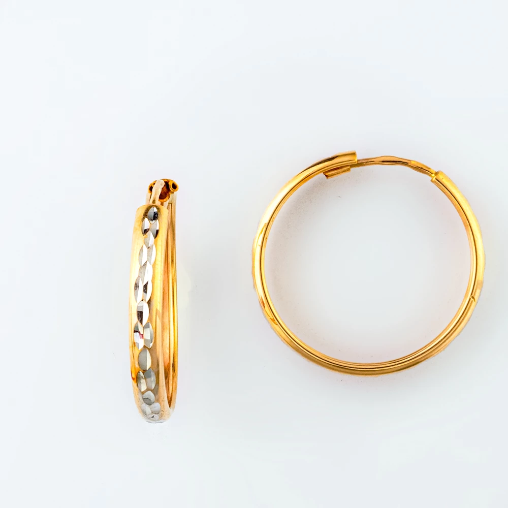 Серьги конго из красного золота 585 пробы