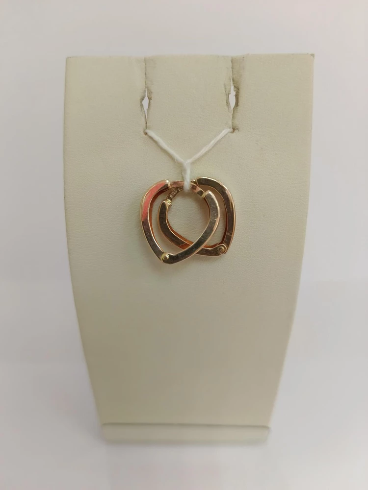 Серьги конго из красного золота 585 пробы