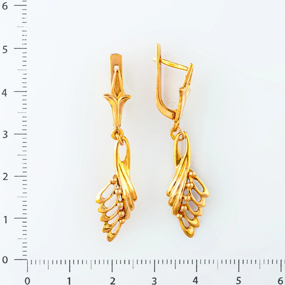Серьги из красного золота 585 пробы