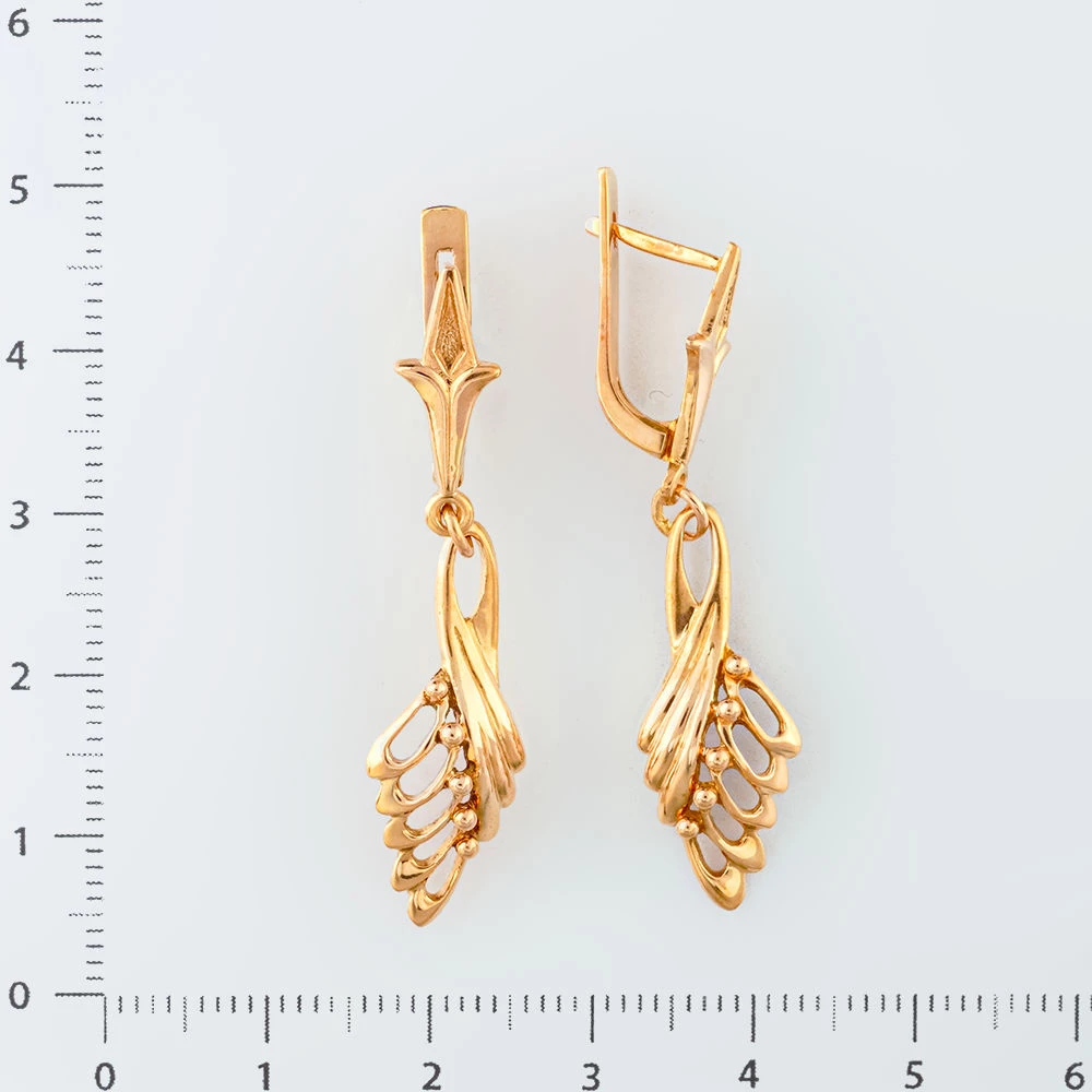 Серьги из красного золота 585 пробы