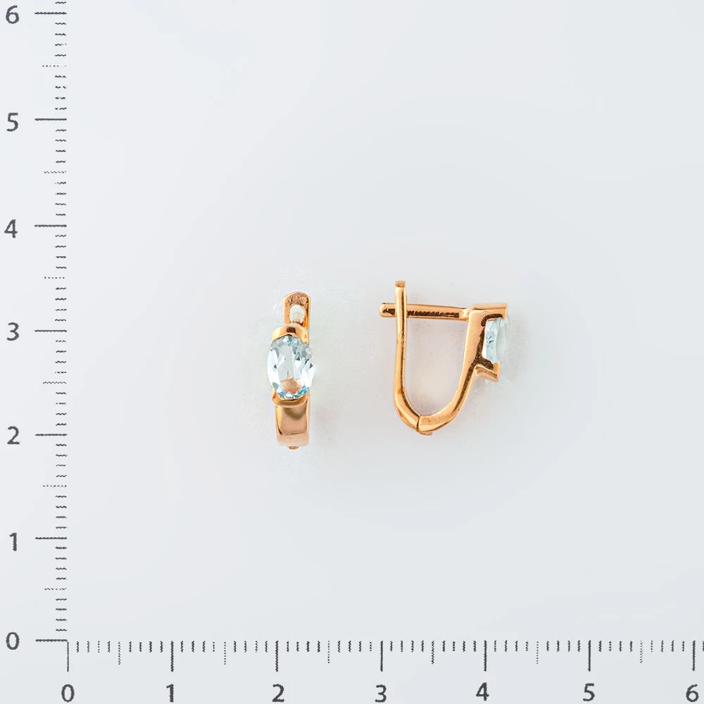 Серьги с топазом из красного золота 585 пробы