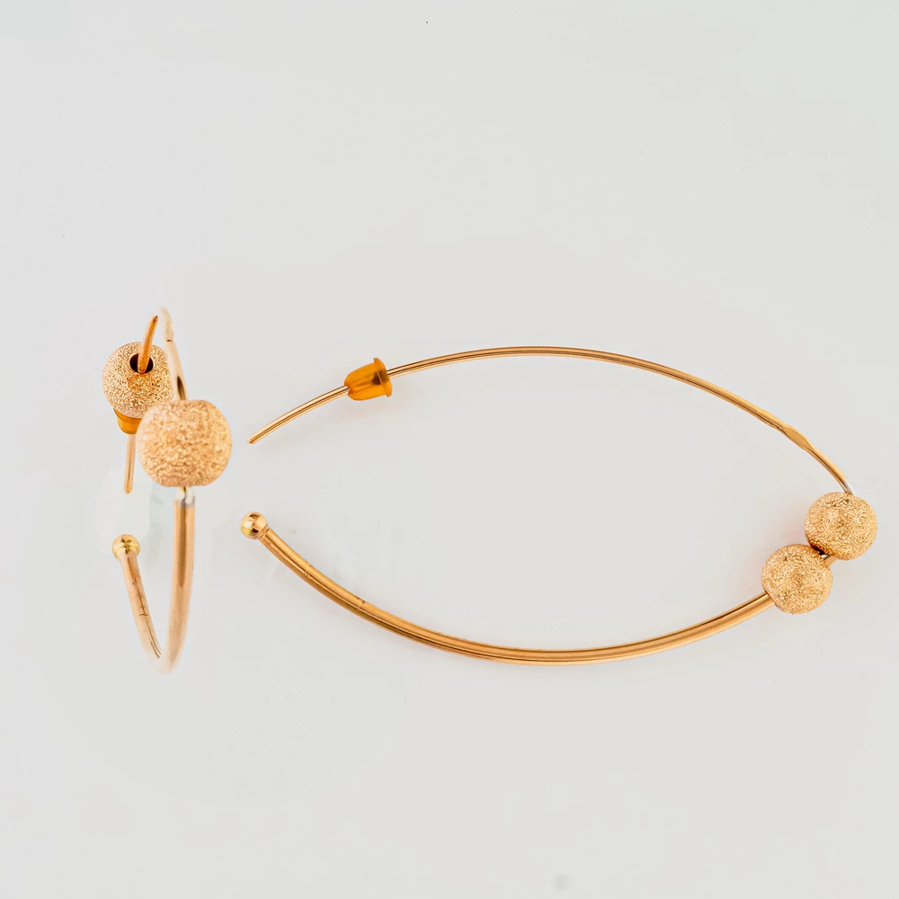 Серьги конго из красного золота 585 пробы