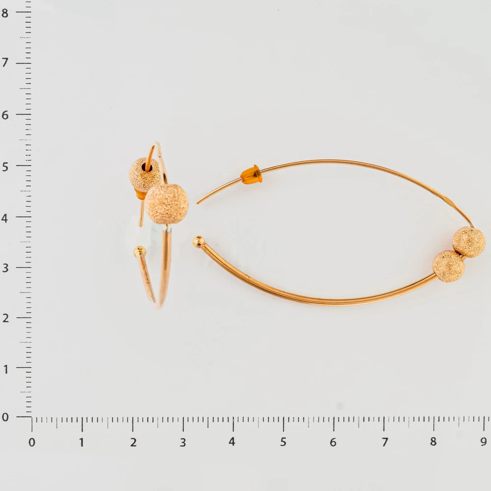 Серьги конго из красного золота 585 пробы