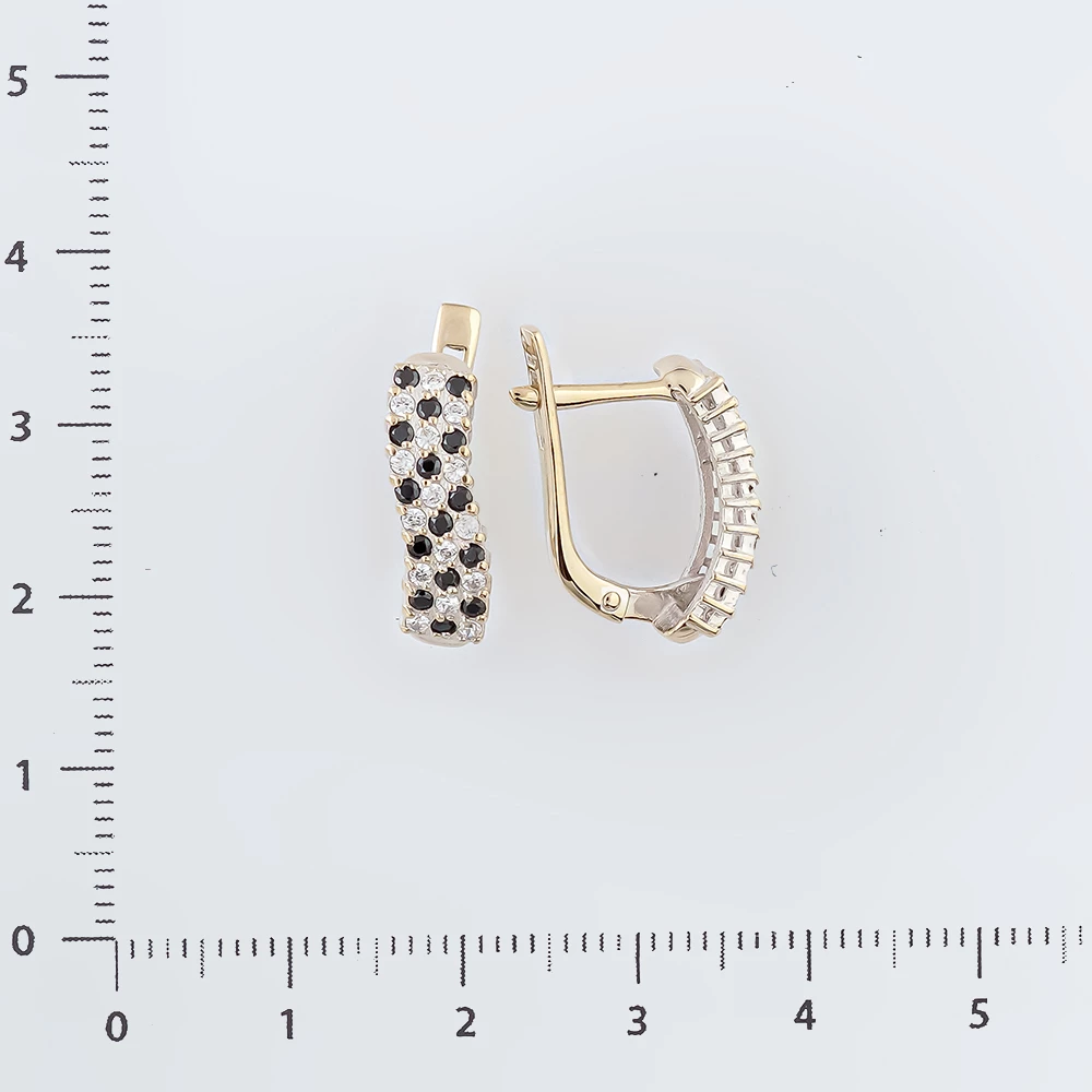 Серьги с фианитом из белого золота 585 пробы