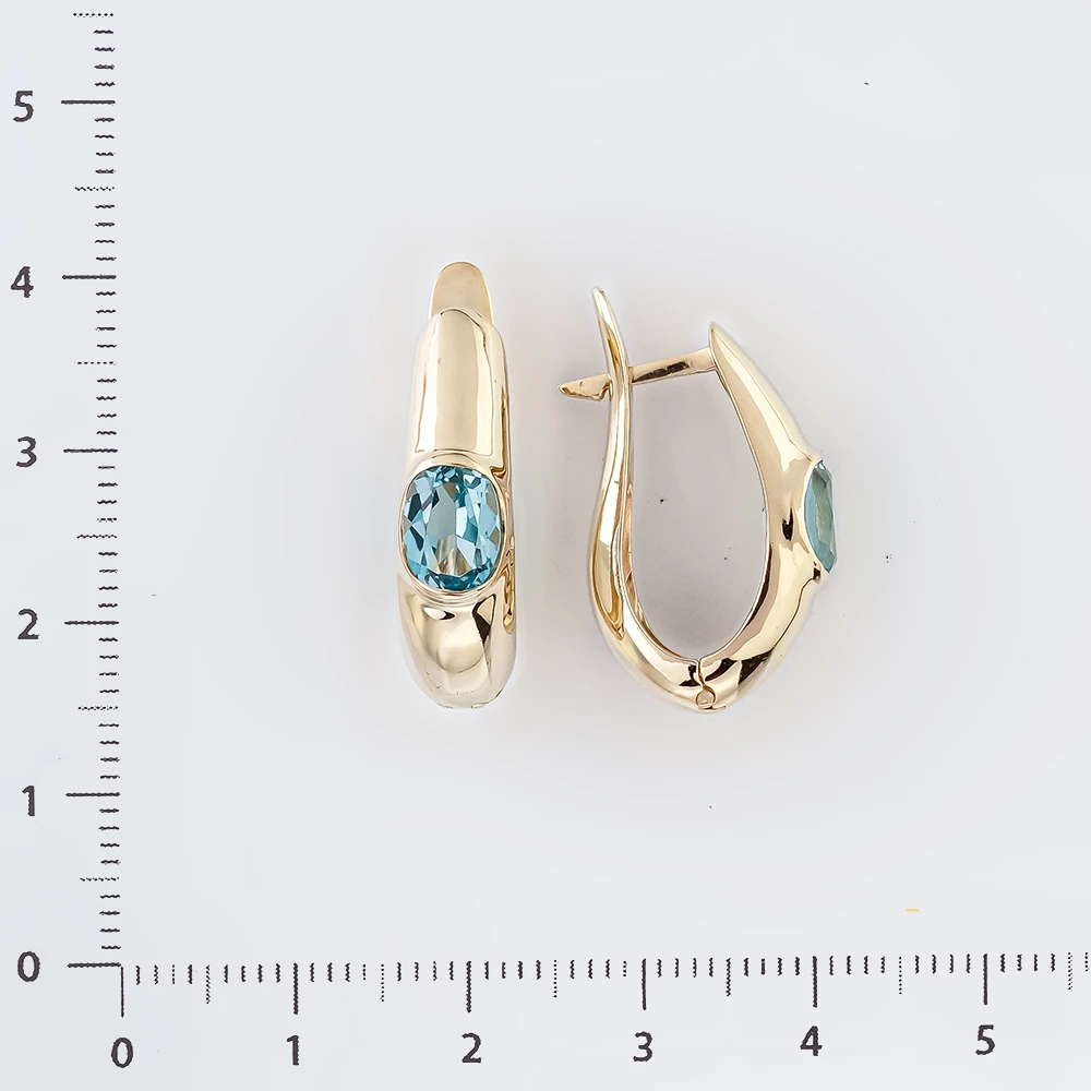 Серьги с топазом из белого золота 585 пробы
