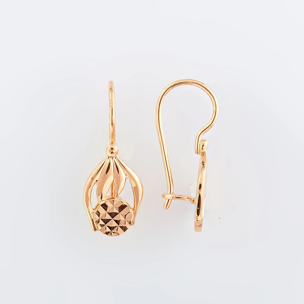 Серьги из красного золота 585 пробы