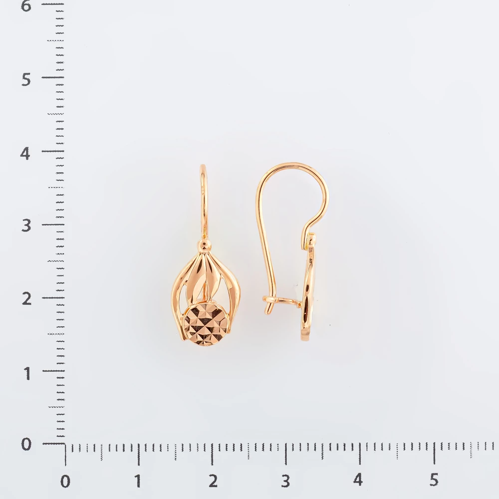 Серьги из красного золота 585 пробы