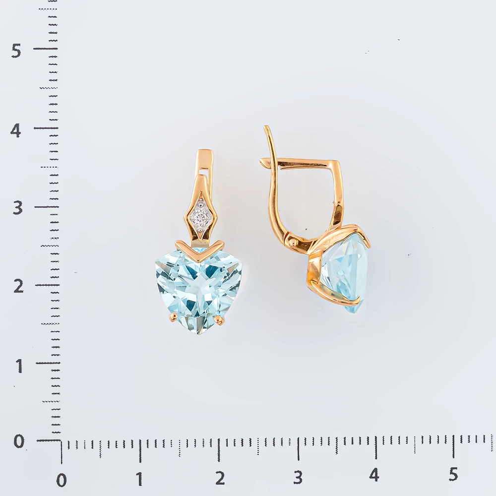 Серьги с топазом из красного золота 585 пробы