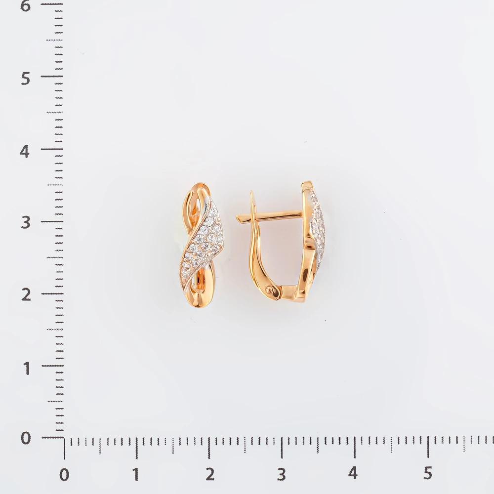 Серьги с фианитом из красного золота 375 пробы 2