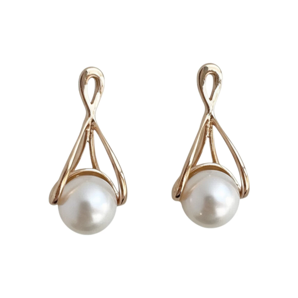 Серьги с культивированным жемчугом из красного золота 585 пробы