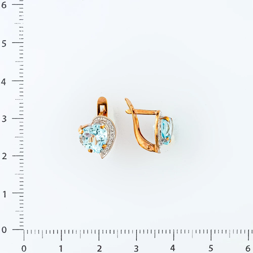 Серьги с топазом из красного золота 375 пробы