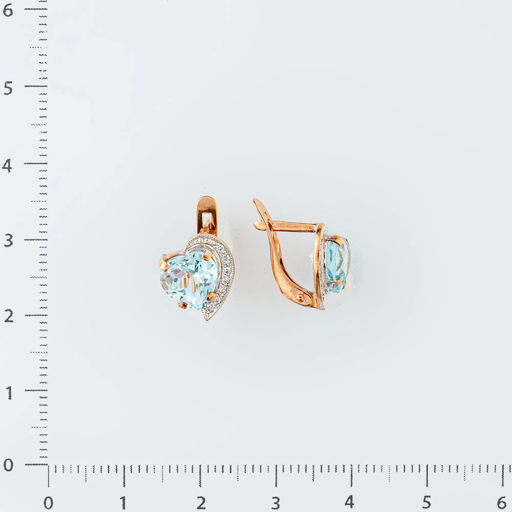 Серьги с топазом из красного золота 375 пробы