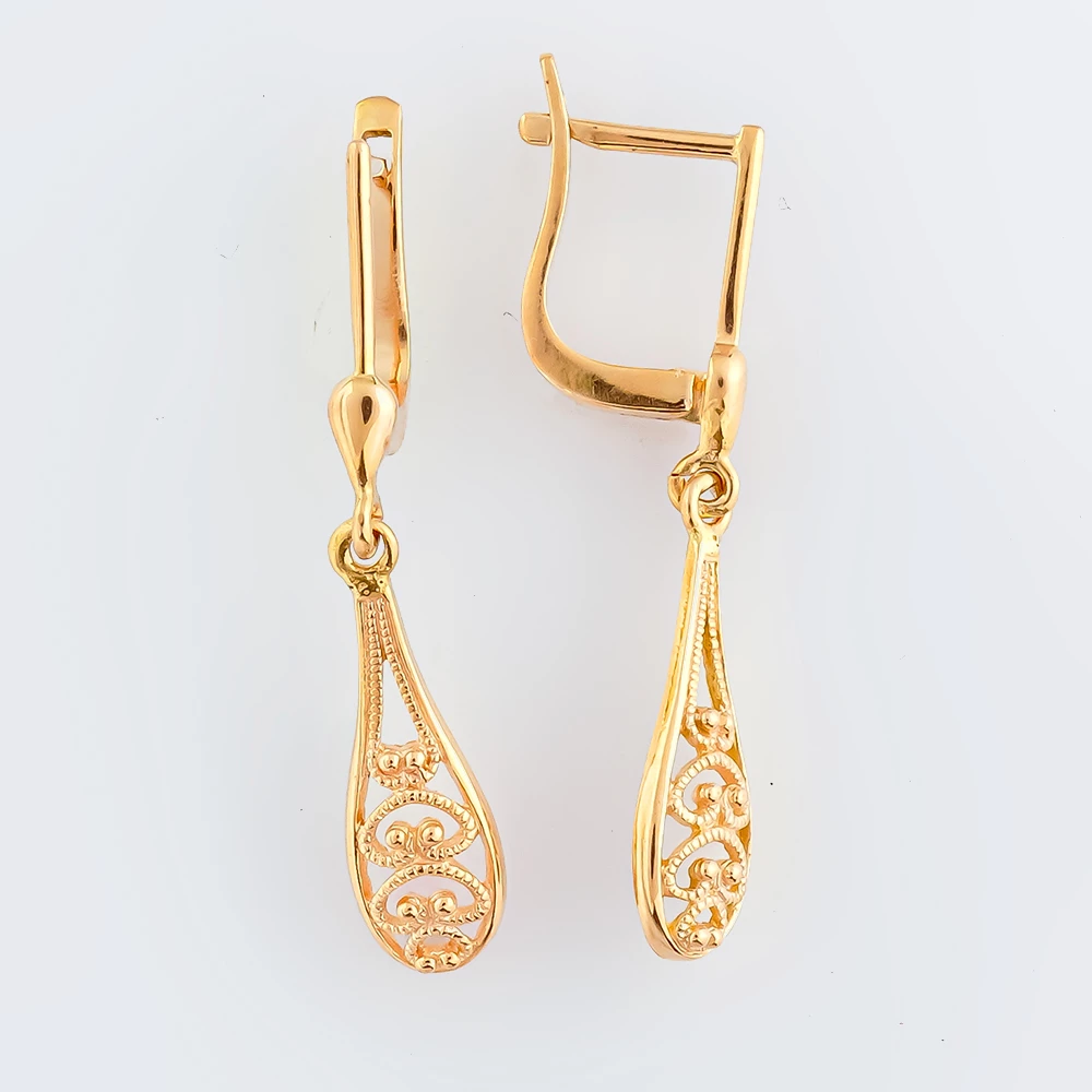 Серьги из красного золота 585 пробы