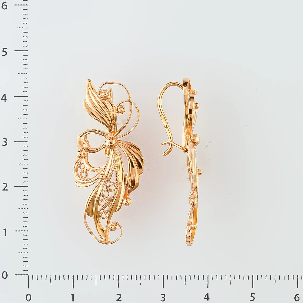 Серьги из красного золота 585 пробы