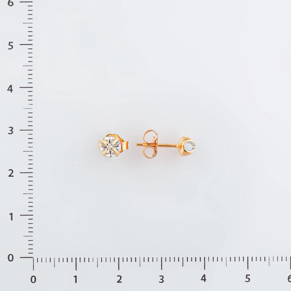 Серьги с бриллиантом из красного золота 585 пробы