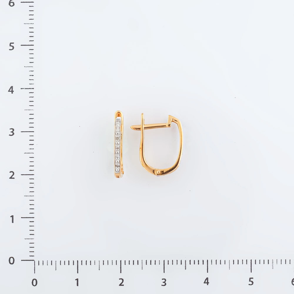 Серьги с бриллиантом из красного золота 585 пробы