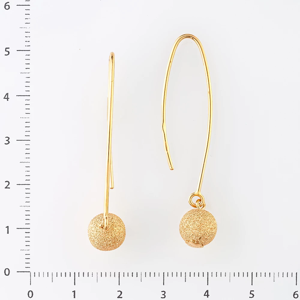 Серьги-продевки из красного золота 585 пробы