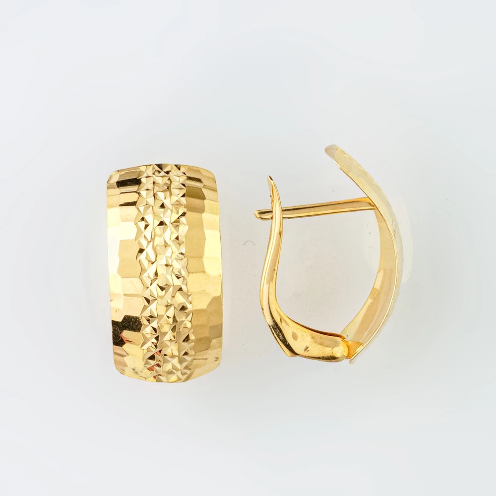 Серьги из желтого золота 585 пробы 1