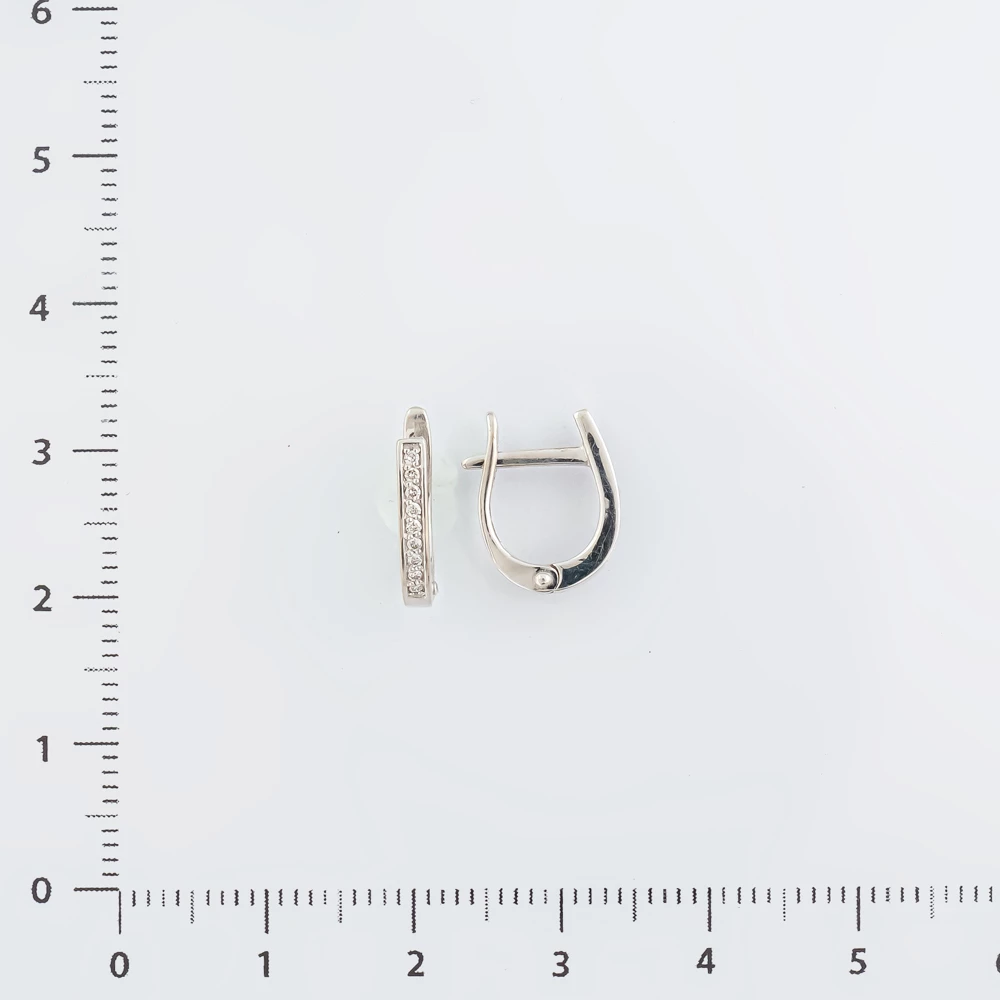 Серьги с бриллиантом из белого золота 585 пробы