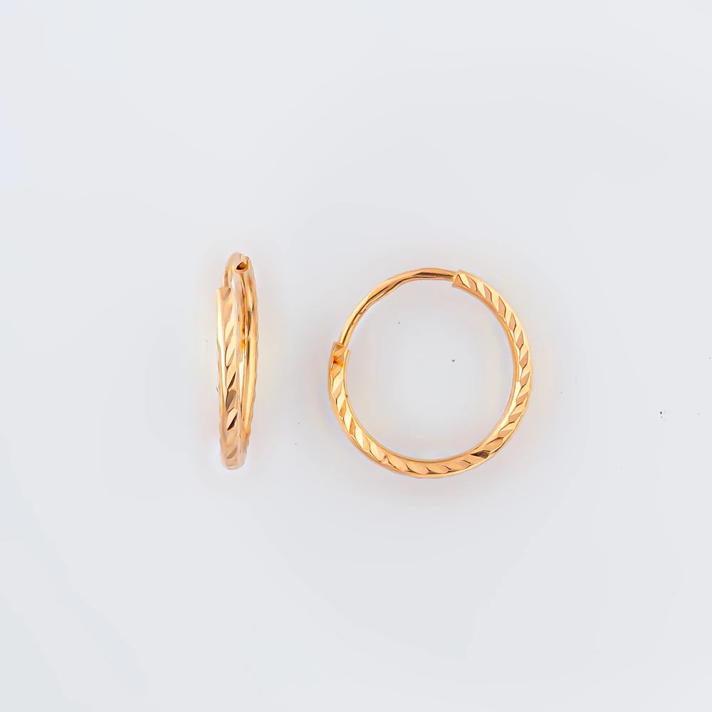 Серьги конго из красного золота 585 пробы