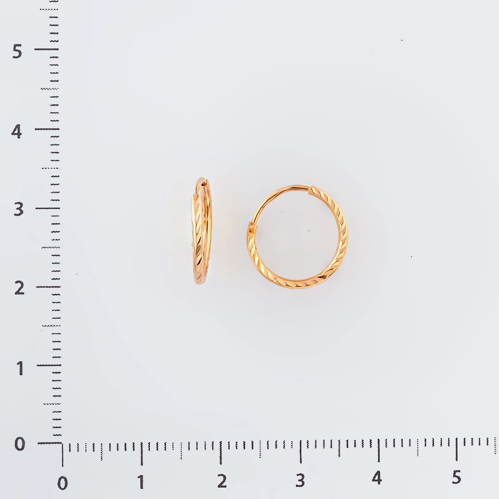 Серьги конго из красного золота 585 пробы