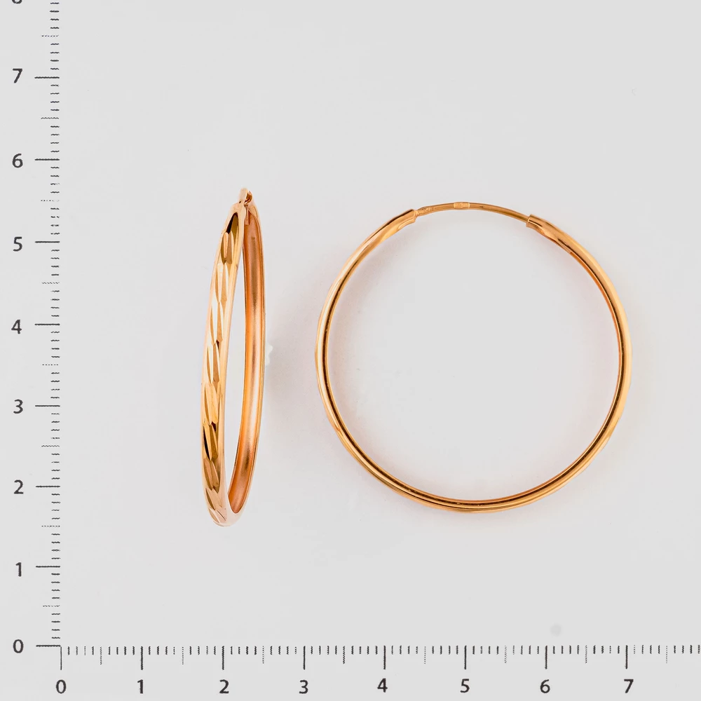 Серьги конго из красного золота 585 пробы